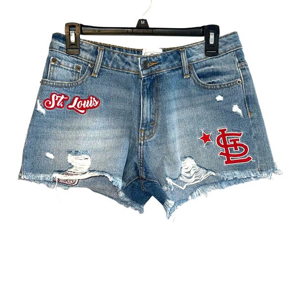 Saint Louis Womens STL Genuine MLB Jean Shorts size Large - Picture 1 of 5
